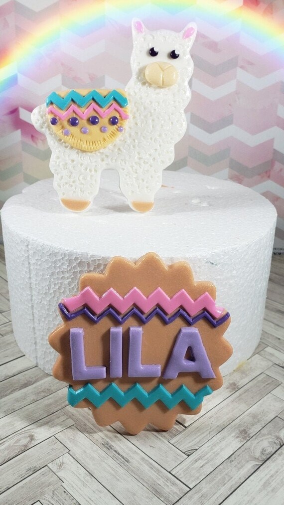 Fondant Llama Cake Topper Edible Llama Fondant Cake Topper Etsy