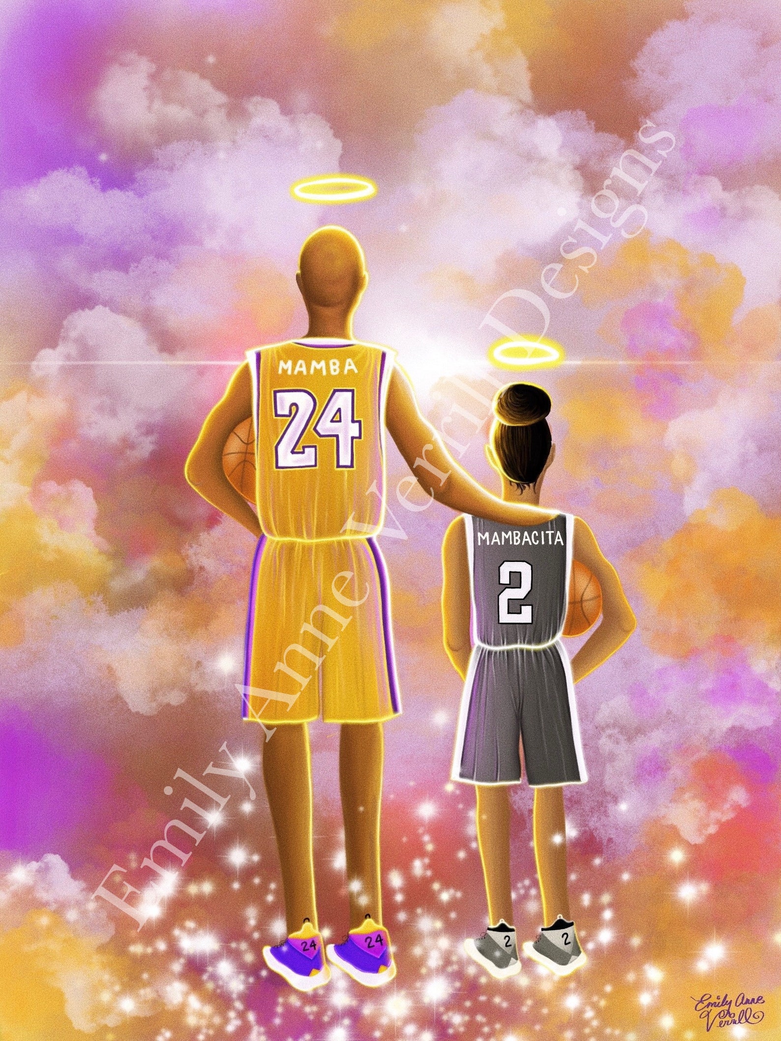 Kobe and Gigi Art Print | Etsy