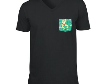 SALE! Ninja Turtle Pocket V-neck T-Shirt, TMNT Ninja Turtle Pocket V-Neck T-shirt