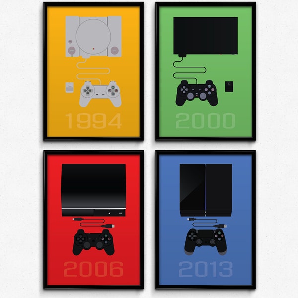 PlayStation d'inspiration minimaliste PlayStation estampes ensemble