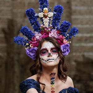 Day of the dead crown, flower headpiece, Mexican flower crown, Dia de los muertos headpiece, floral crown