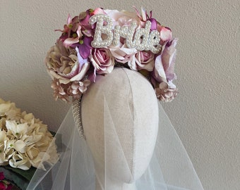 Bandeau de mariée pour la mariée bandeau de douche nuptiale bandeau de mariage MARIÉE bandeau de fleurs