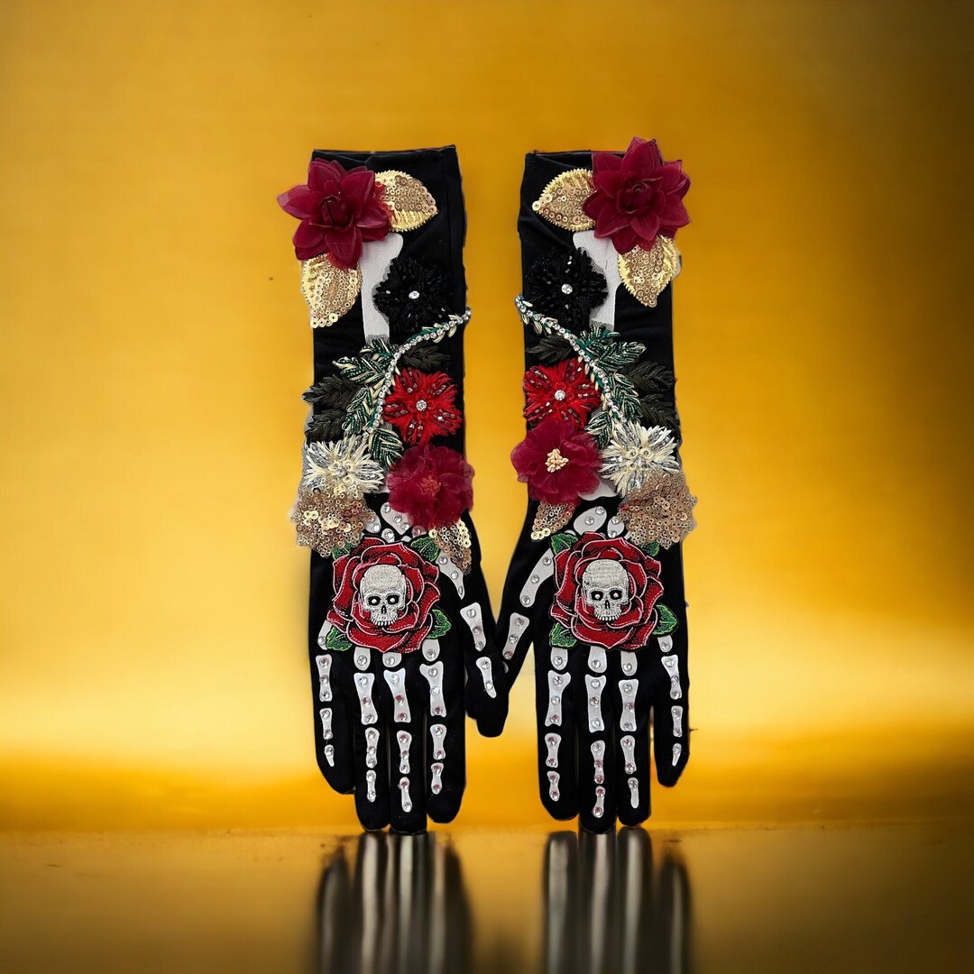 Catrina Gloves,dia De Muertos Gloves,day of the Dead, Dia De Muertos