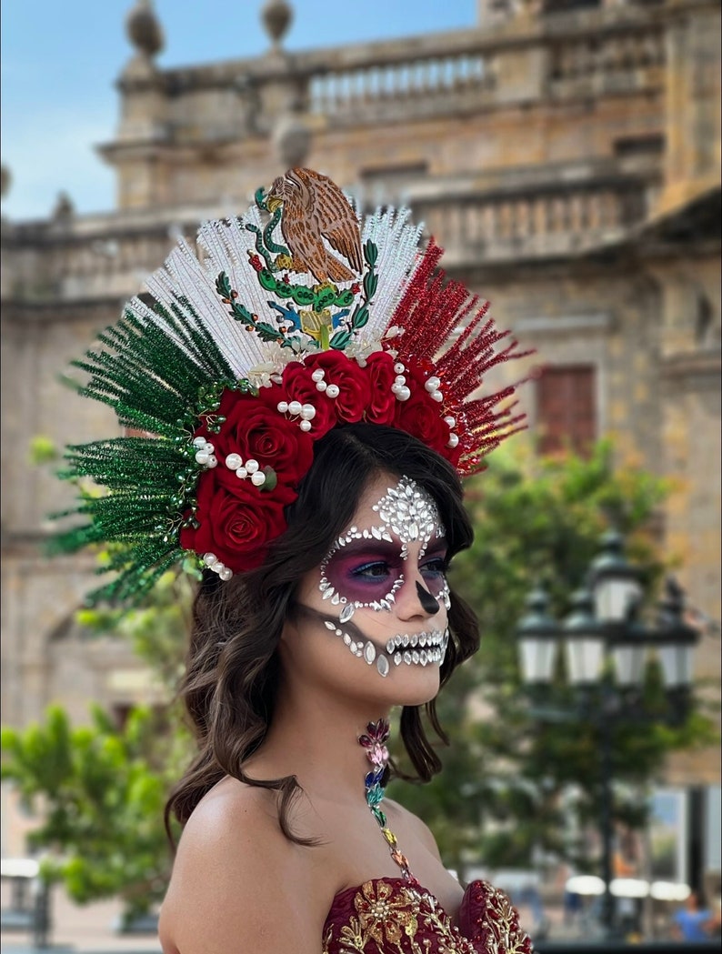 Mexico Crown Day of the Dead Crown Flower Headpiece Mexican Etsy