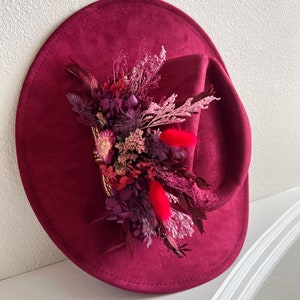 Cowgirl Hat Western Bride Hat Bridal Cowboy hat Cowgirl bridal hat Fedora hat Bridal headpiece Flower hat Bohemian bridal hat