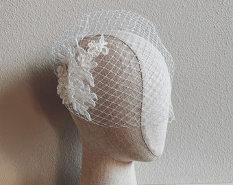 Light Ivory birdcage,Birdcage Veil, Bridal Veil, Bandeau Birdcage Veil, Blusher Bird Cage Veil,bridal veil