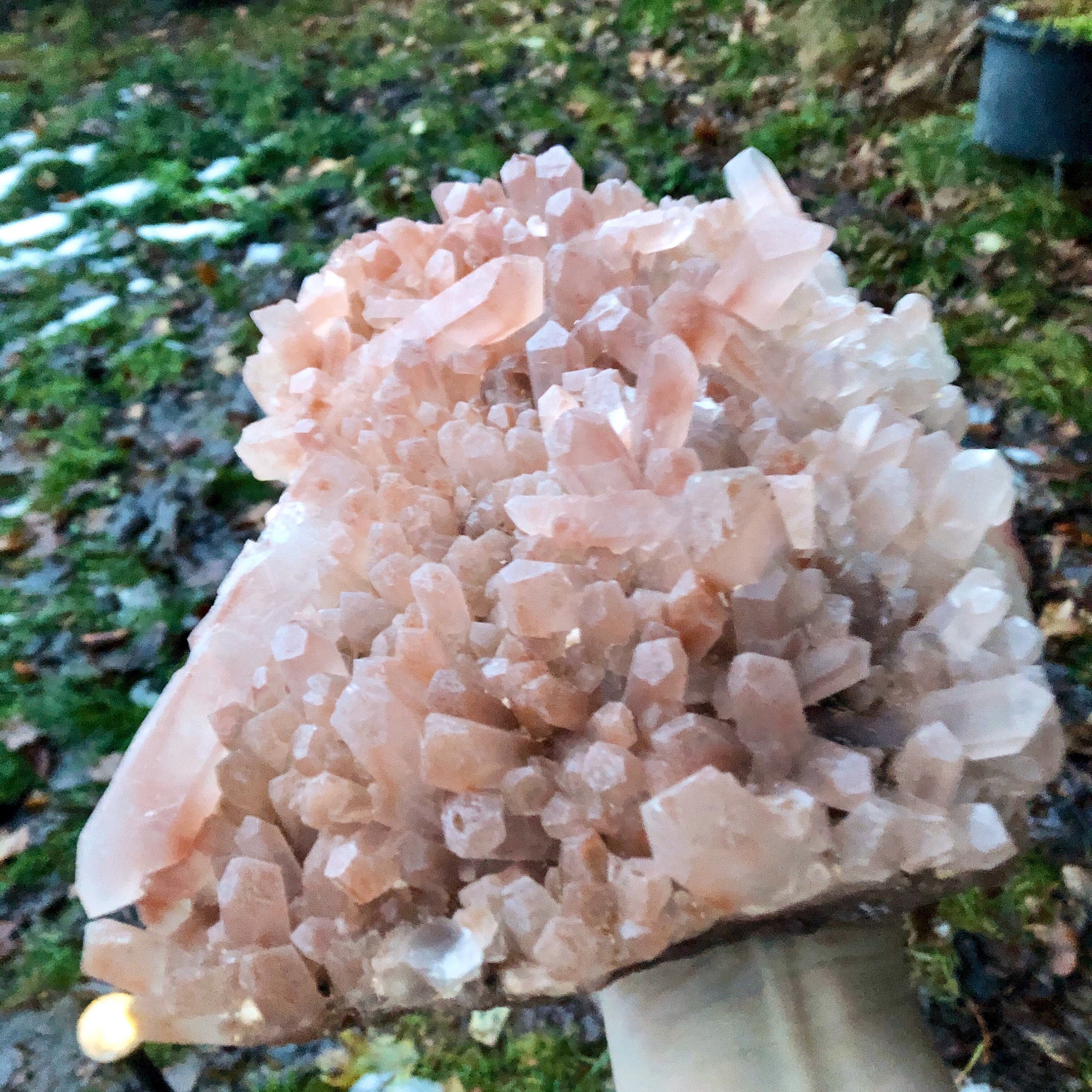 2282g Large Peach Quartz Crystal Cluster Plate Mineral Specimen