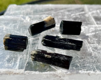 Green Cap Terminated Tourmaline Crystals Set of 5