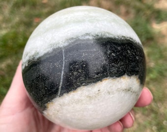85mm Tai Chi Jasper aka Yin Yang Stone Sphere Orb Ball
