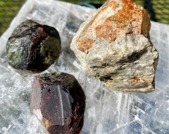 Garnet Mineral Display Specimens Set of 3