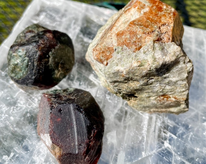 Garnet Mineral Display Specimens Set of 3