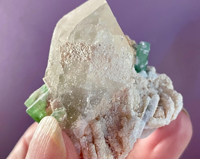 75.44g Watermelon Tourmaline in Smoky Quartz Crystal Specimen