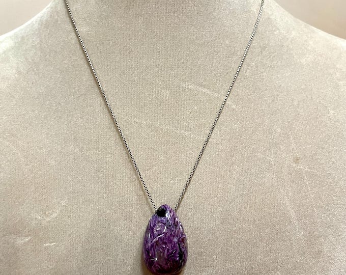 Charoite and Sterling Silver Necklace