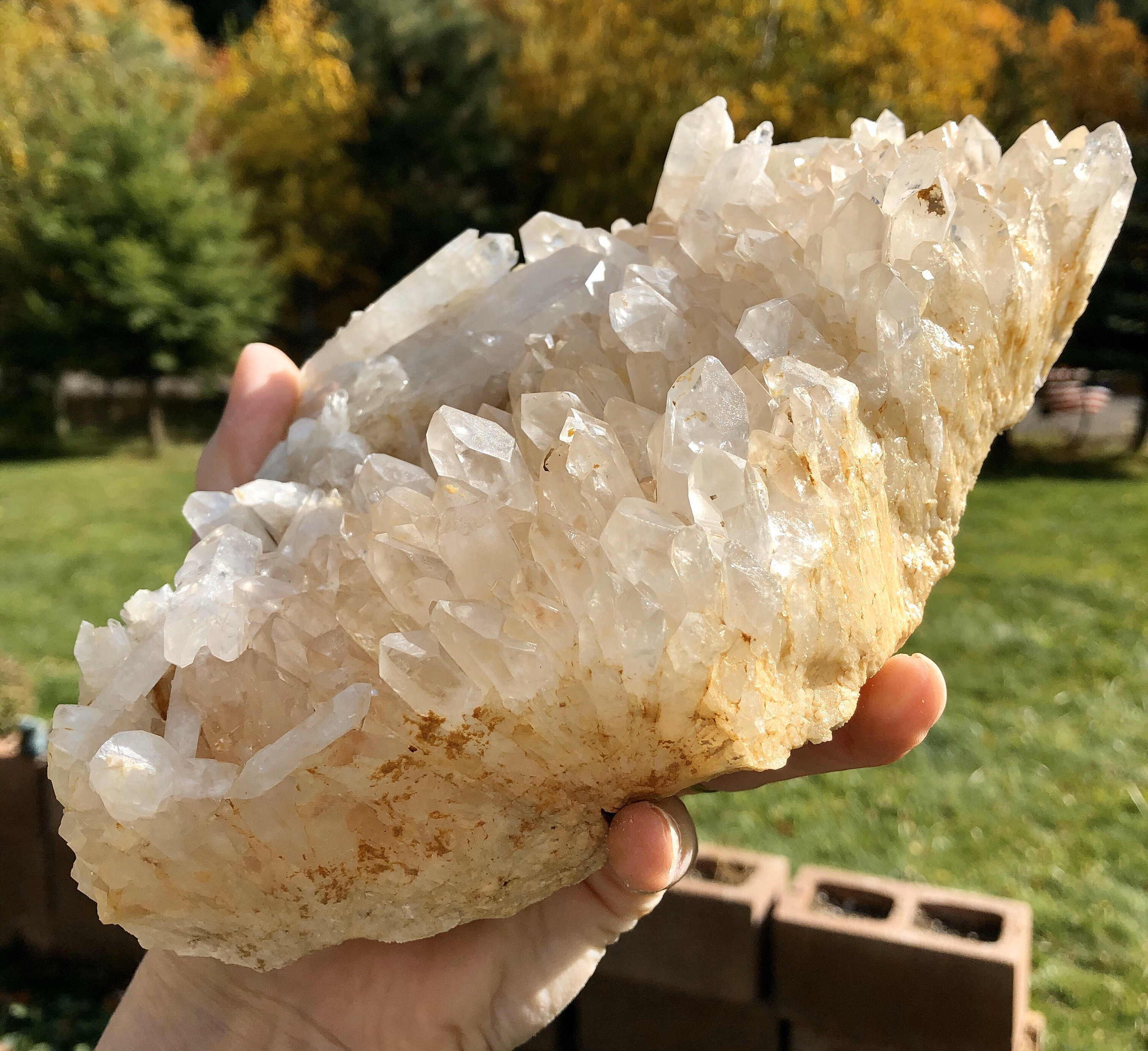 1894g Clear Quartz Crystal Cluster Large Specimen with Double