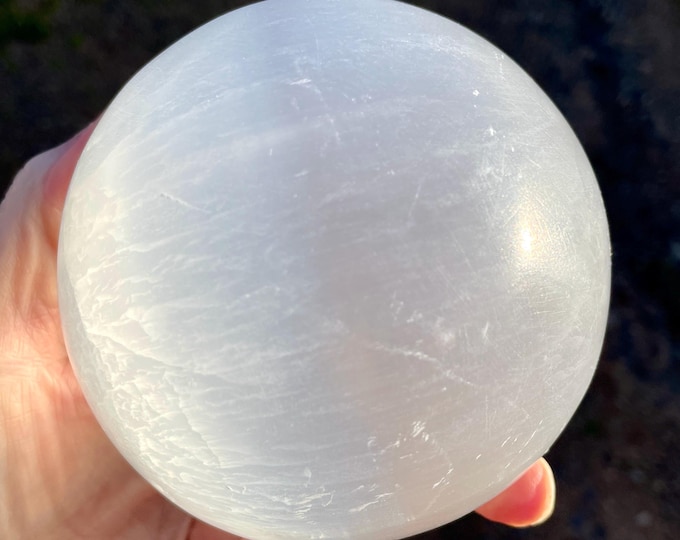 95 mm Selenite Sphere Orb Ball Mineral Display Specimen
