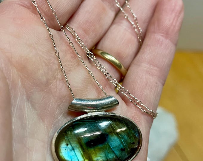 Labradorite and Sterling Silver Necklace