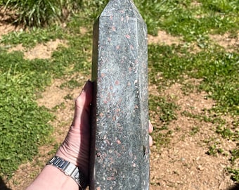 6.77 lb Large Cherry Blossom Jasper Obelisk: Rose Stone Tower