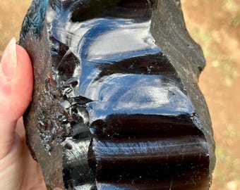 3.19 lb Black Banded Obsidian Lapidary Mineral Display Specimen