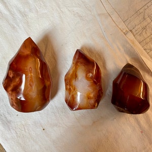 Carnelian Agate Spiral Flame Trio