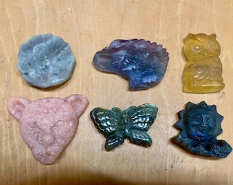 Carved Stone Figurine Pieces… set of 6