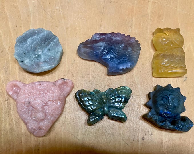Carved Stone Figurine Pieces… set of 6