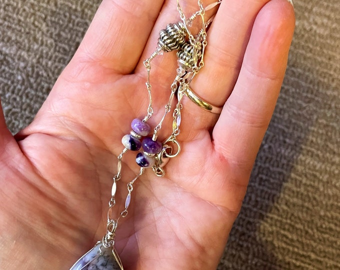 Tiffany Stone With Amethyst And Sterling Silver Necklace