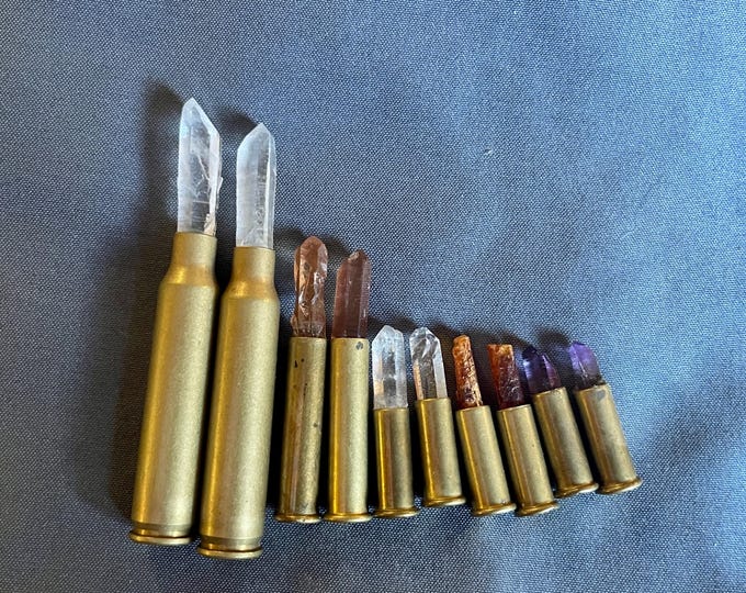 Crystal Bullets of Quartz Kyanite and Amethyst 5 pairs