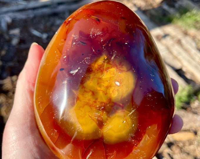 Carnelian Agate Standing Freeform Mineral Display Specimen 1.8 lbs