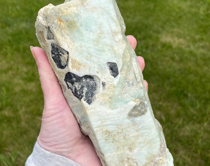 Aquamarine with Black Tourmaline 2.78 lbs