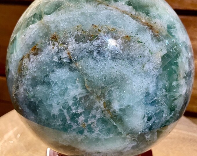 153mm Green Fluorite Sphere Orb Ball with stand