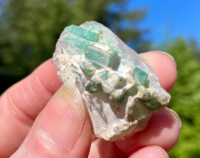 Elbaite Tourmaline Crystal Clusters Set of 4