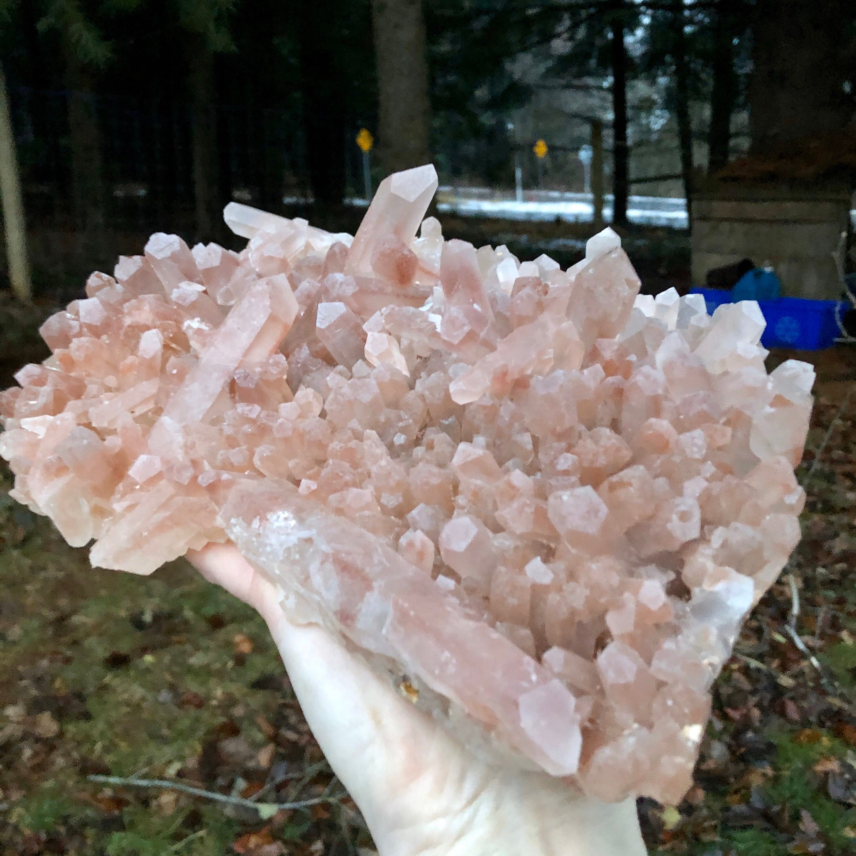 2282g Large Peach Quartz Crystal Cluster Plate Mineral Specimen