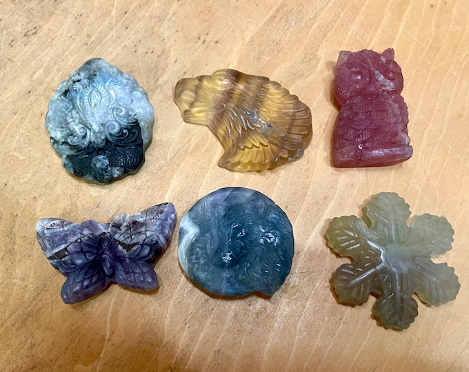 Carved Stone Figurine Pieces… set of 6