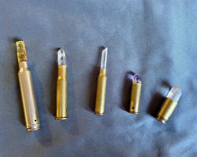 Crystal Bullets For Jewelry Making Drilled Set of 5