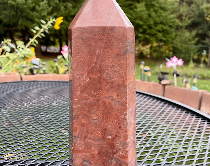 4.45 lbs Red Jasper Obelisk Pillar Tower Point Wand Column Generator