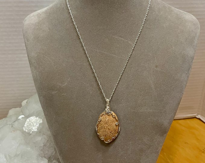 Petrified Palm Wood and Sterling Silver Necklace