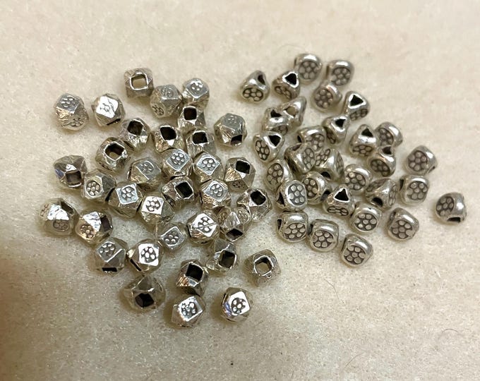 Sterling Silver Thai Hill Tribe Flower Beads 67 pieces