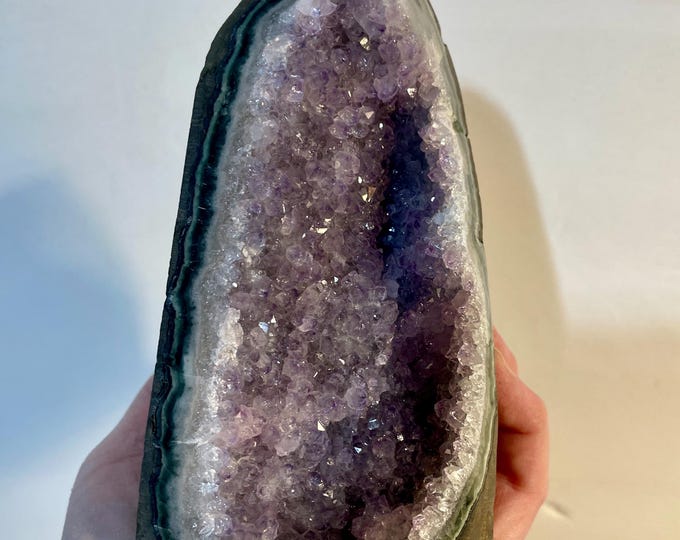 2.5 lb Amethyst Geode Crystal Cluster Mineral Display Specimen