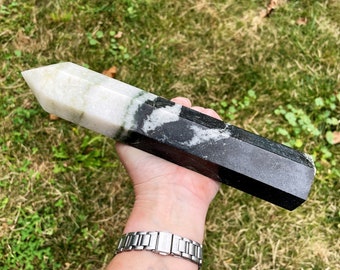 Tai Chi Jasper Obelisk: Yin Yang Stone Tower Point