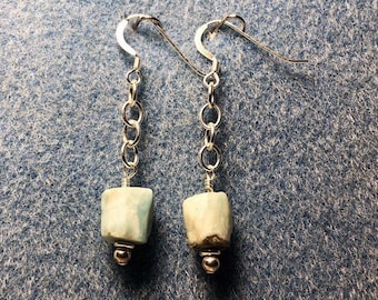 Larimar and Sterling Silver Chain Earrings