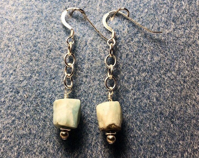 Larimar and Sterling Silver Chain Earrings