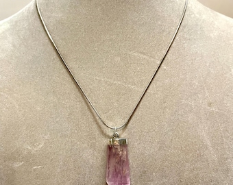 Pink Kunzite and Sterling Silver Necklace