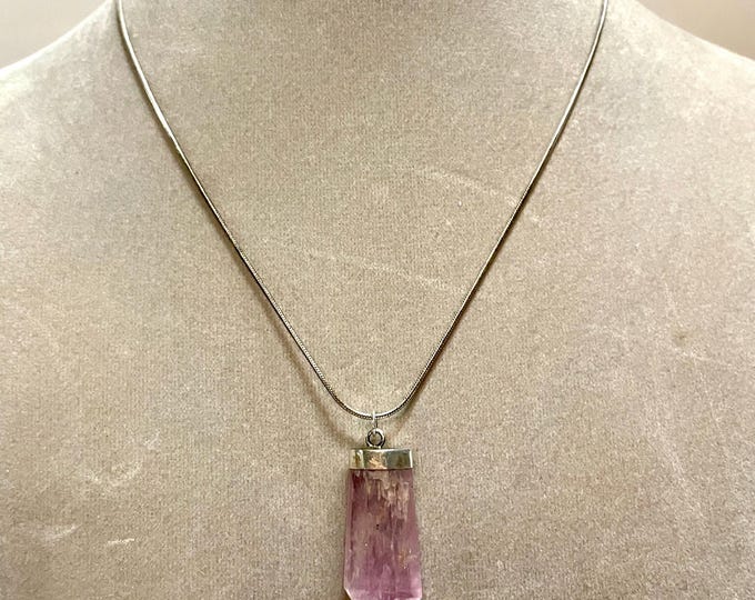 Pink Kunzite and Sterling Silver Necklace