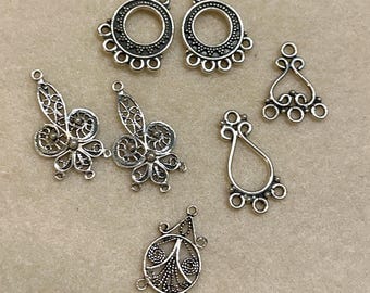 Sterling Silver Chandelier Findings 7 pcs