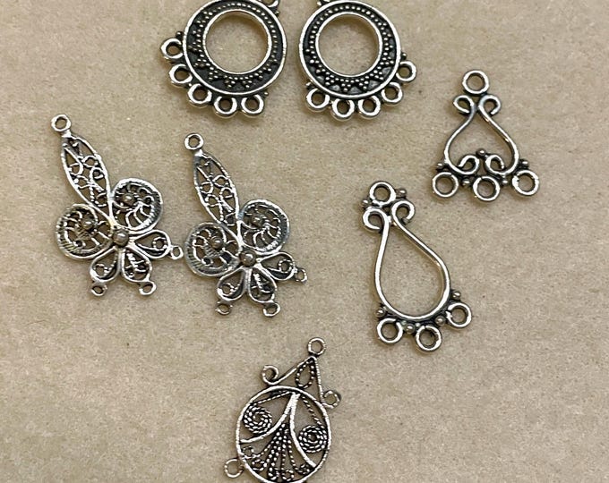 Sterling Silver Chandelier Findings 7 pcs