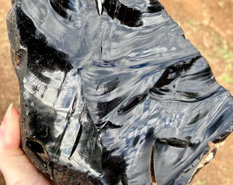 10.21 lbs Black Obsidian Mineral Display Specimen