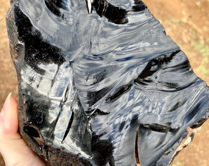 10.21 lbs Black Obsidian Mineral Display Specimen