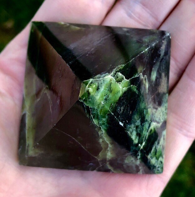 2 pc Jade specimens Jade Pyramid and Jade Freeform Canada Jade nice