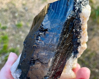 Black Tourmaline Crystal Mineral Display Specimen 1.57 lbs