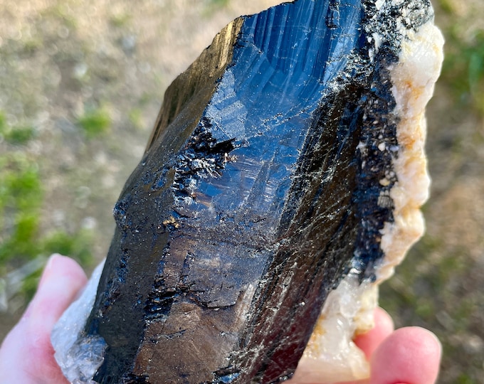 Black Tourmaline Crystal Mineral Display Specimen 1.57 lbs
